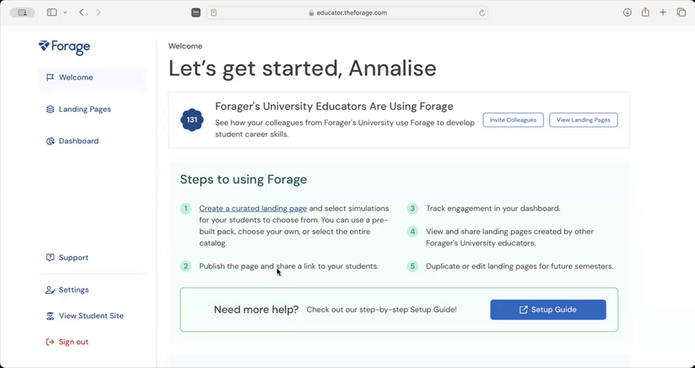 Creating a Curated Landing Page in Forage