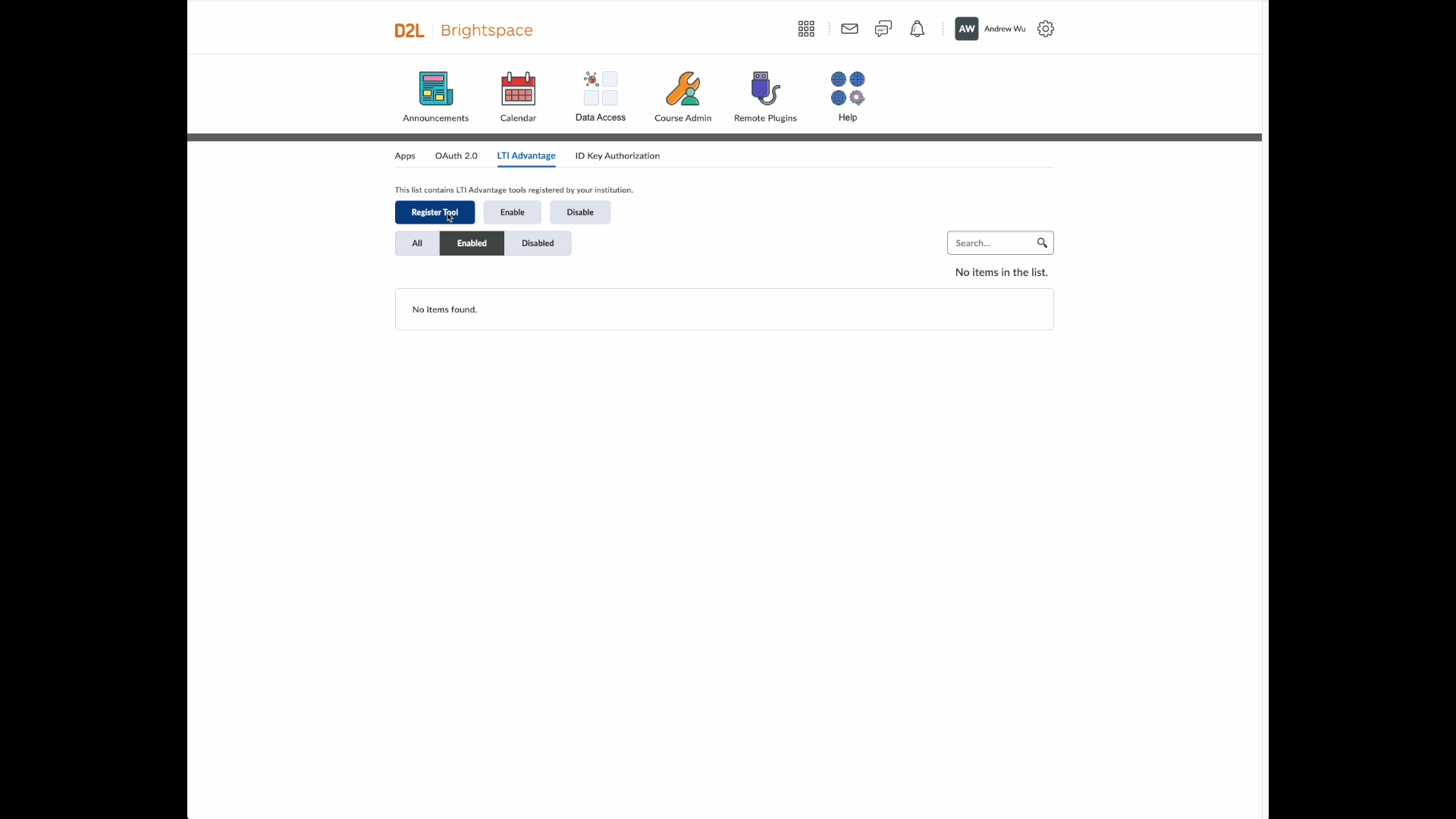 Open the LTI Advantage tab